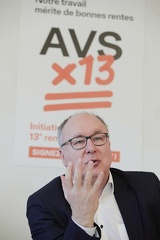  Lancierung «AHVx13» | Lancement « AVSx13  Medienkonferenz und Aktion auf dem Bundesplatz zur Lancierung der Initiative für eine 13. AHV-Rente  Conference de Presse et action sur la place fédérale lors du lancement de l'initiative pour une 13e rente AVS